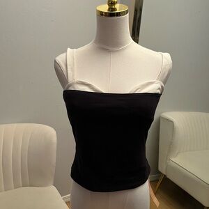 Reformation Black Top with White Detail